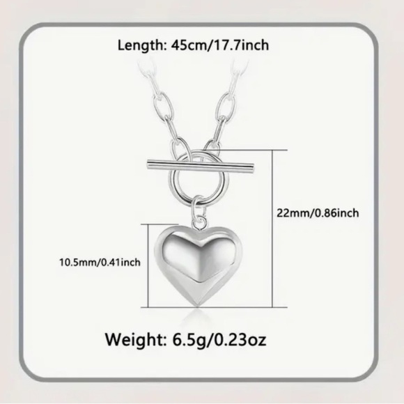 NEW Silver Heart Pendant Necklace - Picture 4 of 5